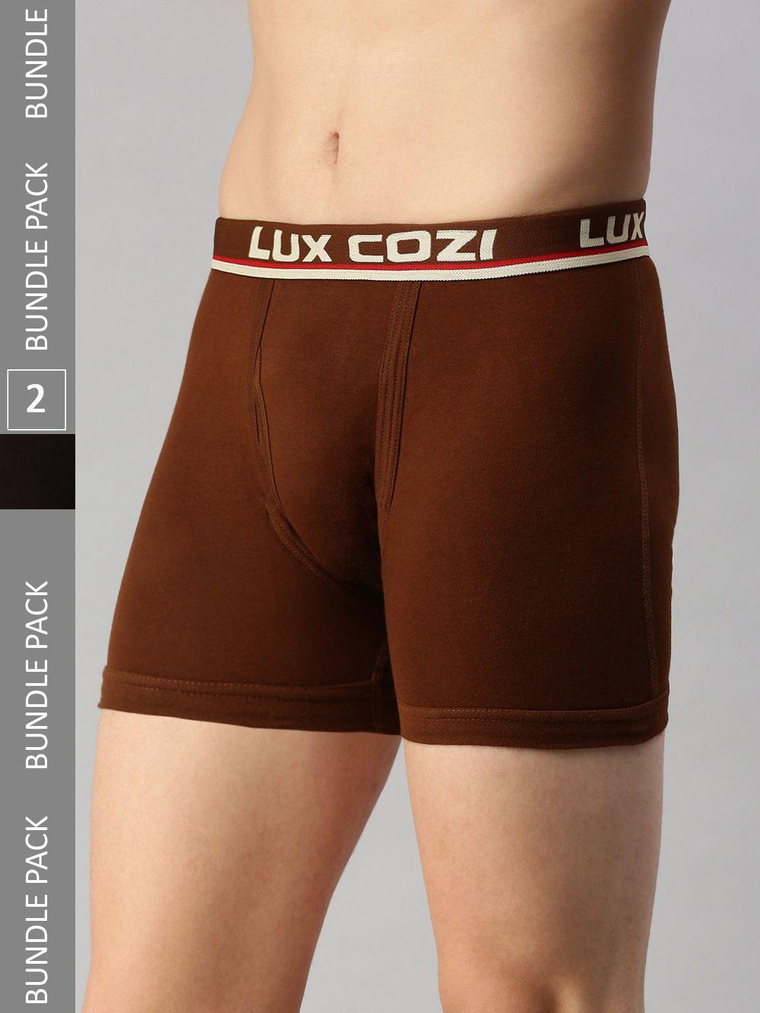lux cozi pack of 2 ribbed cotton sleek and comfortable trunks