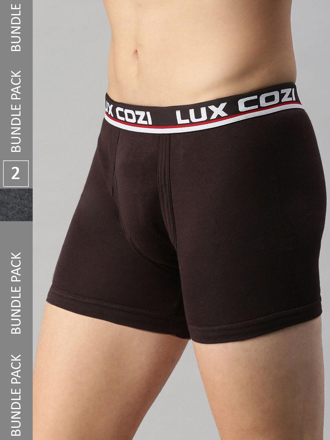 lux cozi pack of 2 skin-friendly label free comfort long cotton trunk