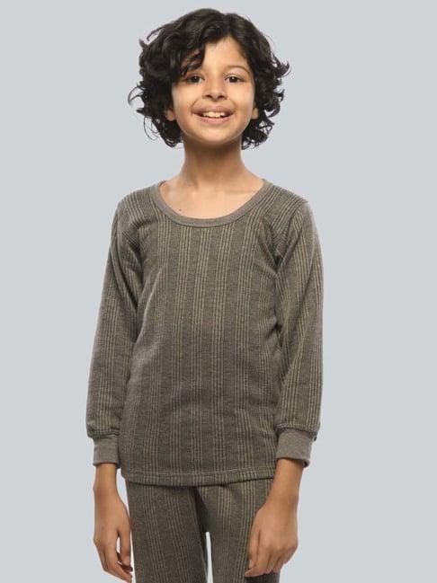 lux inferno kids charcoal grey skinny fit full sleeves thermal top