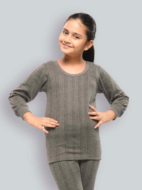 lux inferno kids charcoal grey skinny fit full sleeves thermal top