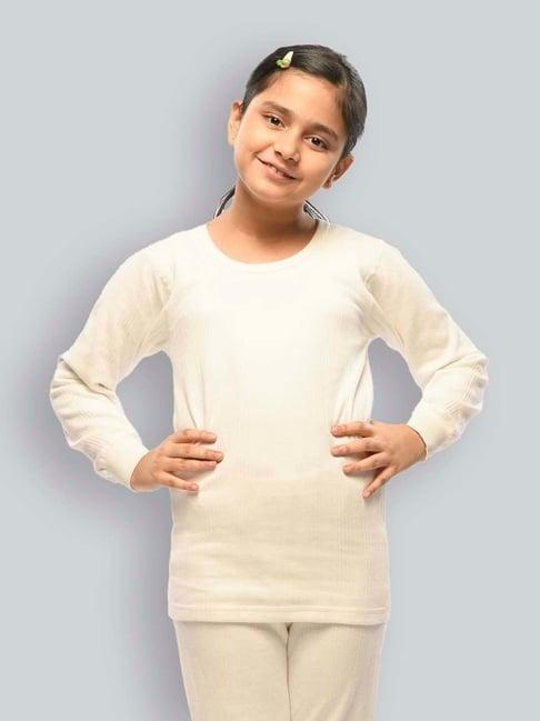 lux inferno kids white skinny fit full sleeves thermal top