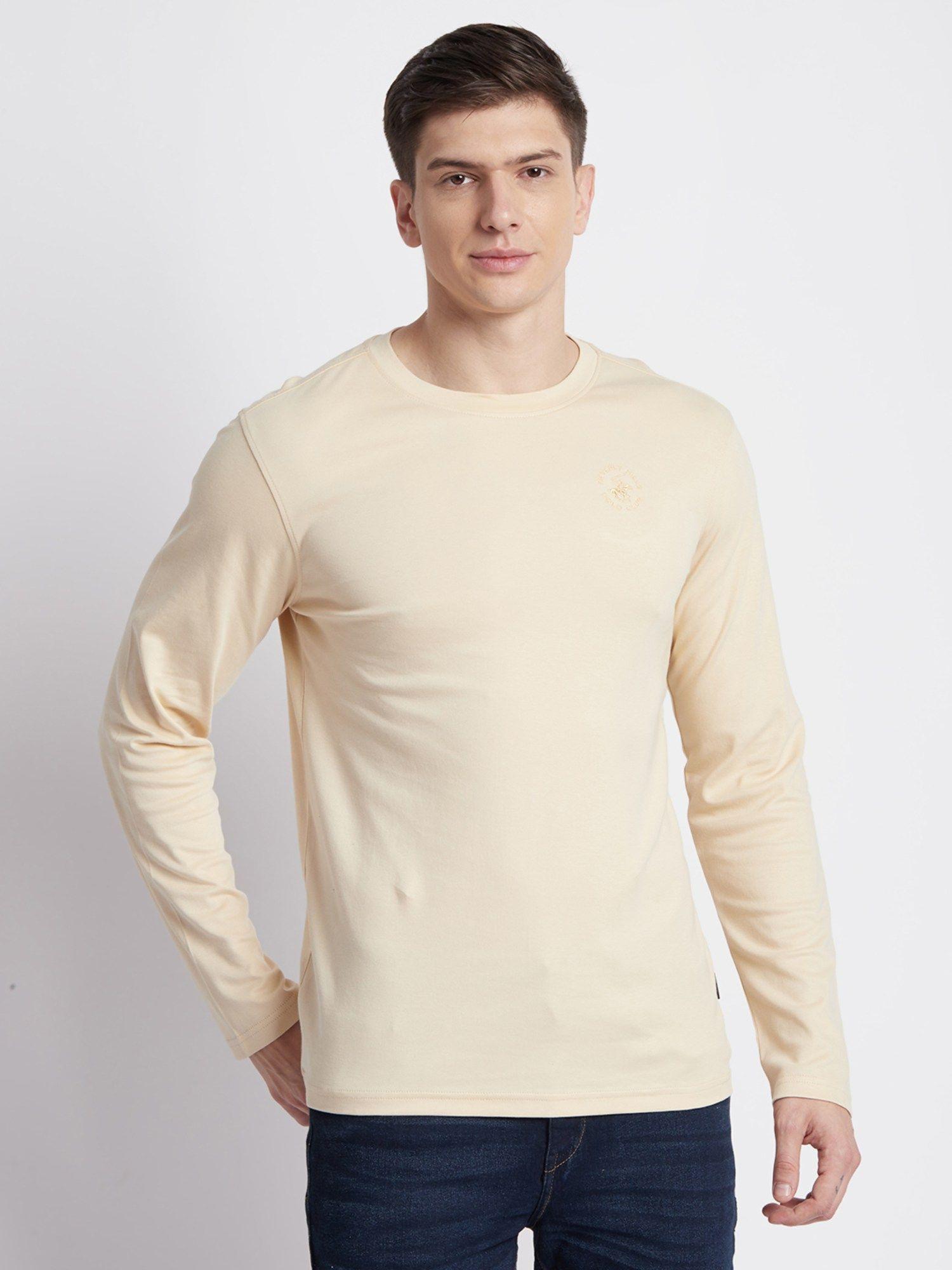 lux touch long sleeve beige t-shirt