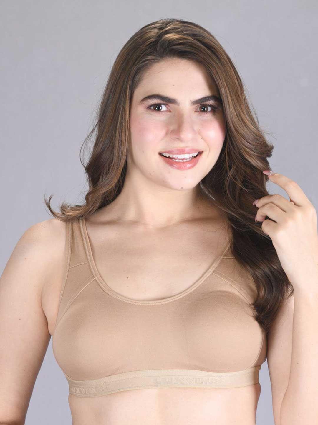 lux venus full coverage non padded cotton workout bra with all day comfort
