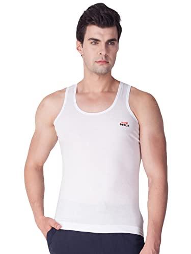 lux venus men's cotton vest (pack of 6) (8904209874078_venus_wh_rn_90_white)