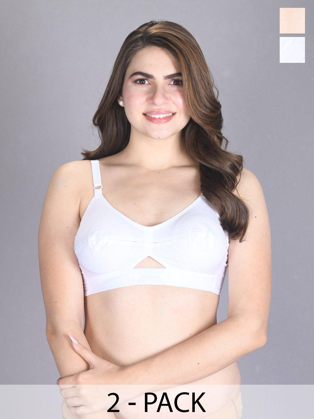 lux venus pack of 2 full coverage cotton t-shirt bra with all day comfort
