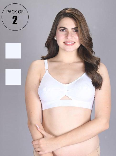 lux venus white full coverage non-wired everyday bra with adjustable strap - pack of 2