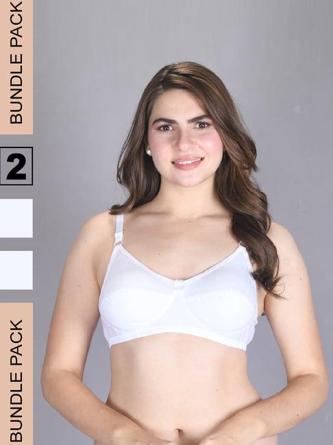 lux venus white full coverage non-wired everyday bra with adjustable strap - pack of 2