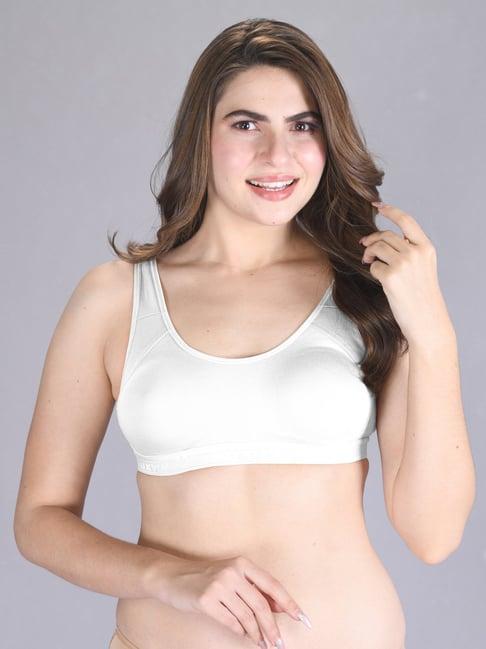 lux venus white full coverage non-wired sports bra