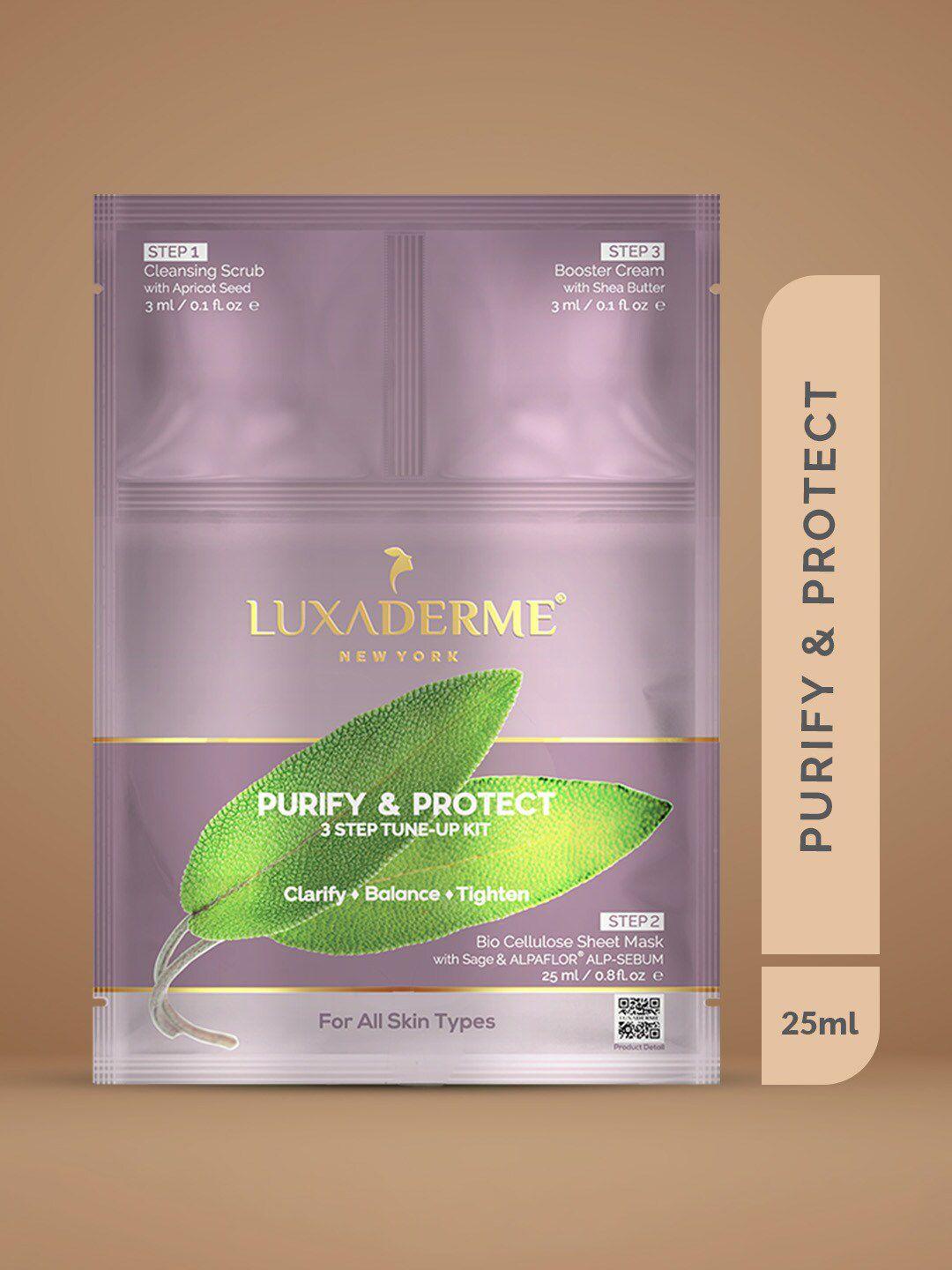 luxaderme purify & protect 3-step tune-up kit - 25ml