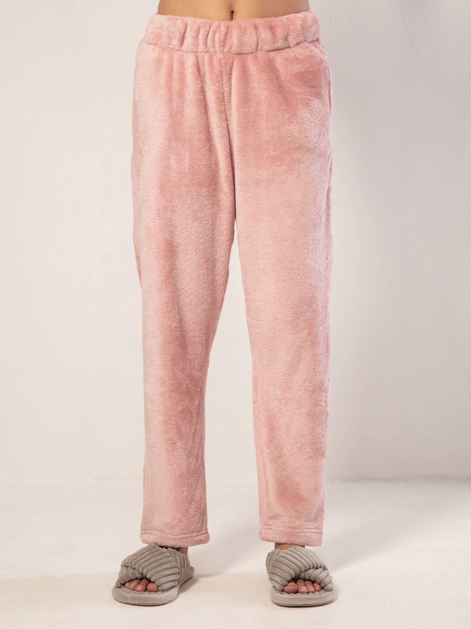 luxe fur lounge pants- peach whip nys121