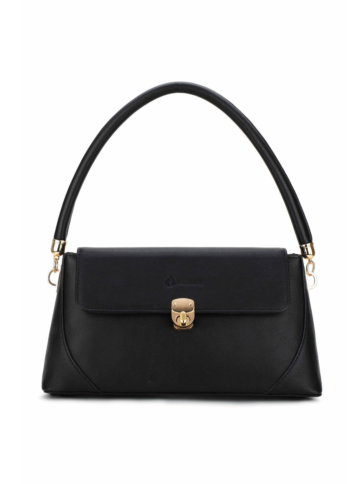 luxe black shoulder bag