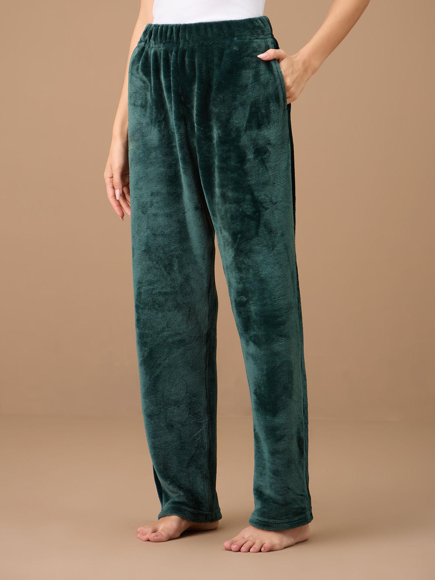 luxe fur pants - nys121 - green