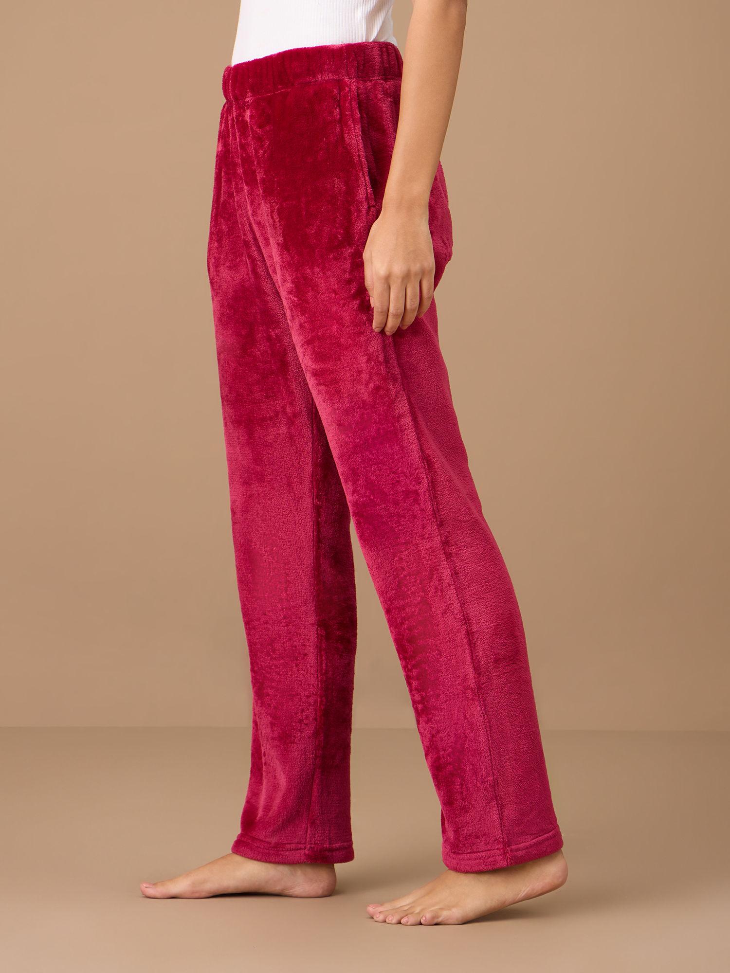 luxe fur pants - nys121 - red