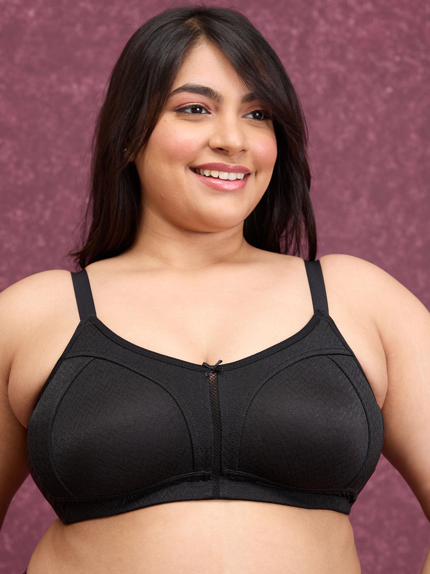 luxe jacquard m-frame bra - black nyb232