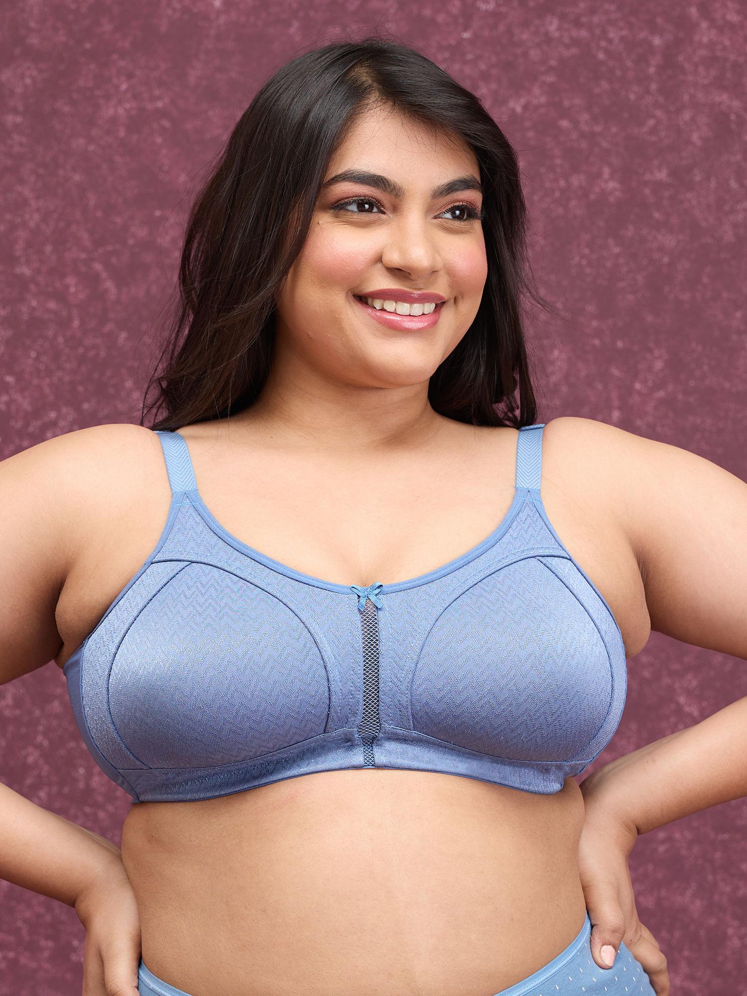 luxe jacquard m-frame bra - blue nyb232