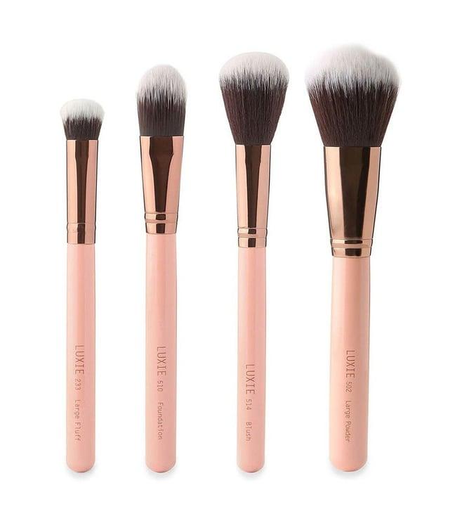 luxie rose gold face complexion brush gift set