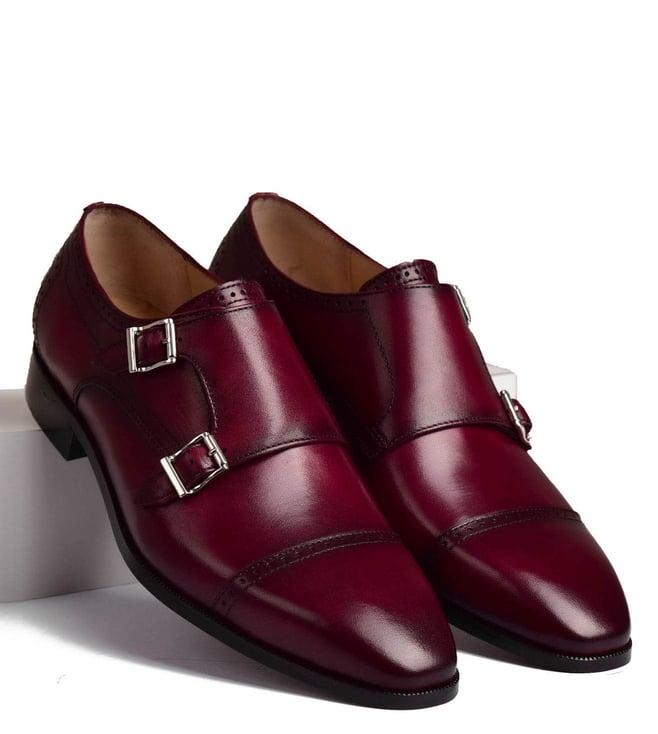 luxoro formello men's tabor ruby wine monk shoes