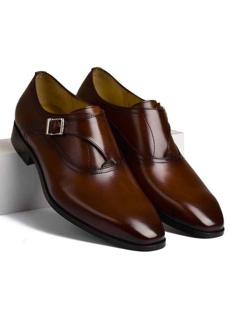 luxoro formello men's efron brown monk shoes