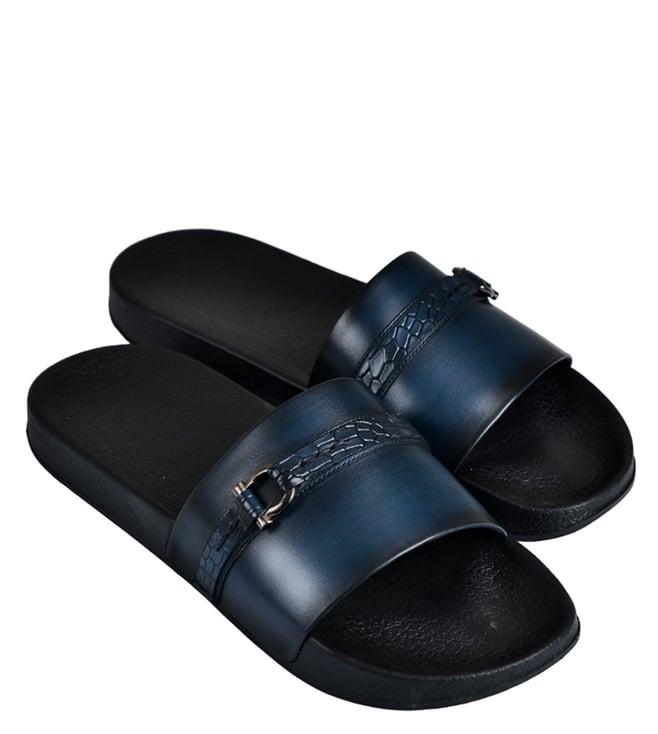 luxoro formello men's elvio slide blue sandals