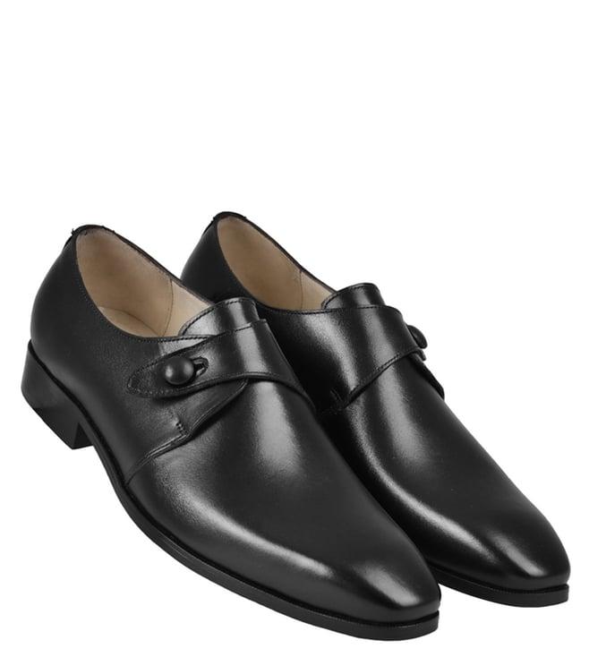 luxoro formello men's elvio slip on black monk shoes