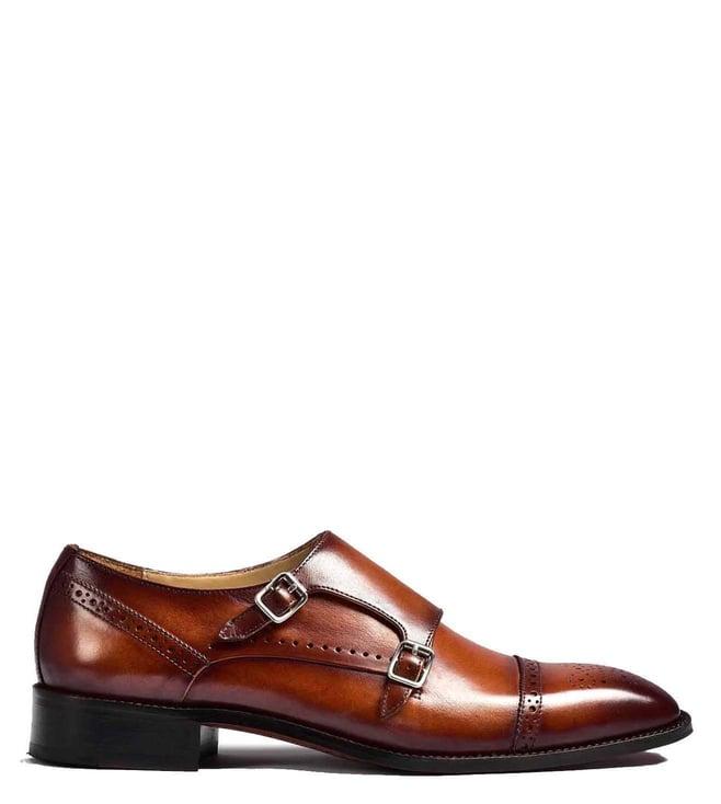 luxoro formello men's henry smith brown monk shoes