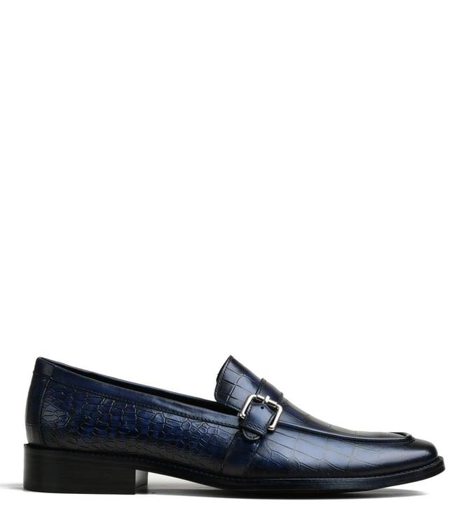 luxoro formello men's klein in croc blue loafers (animal attack)