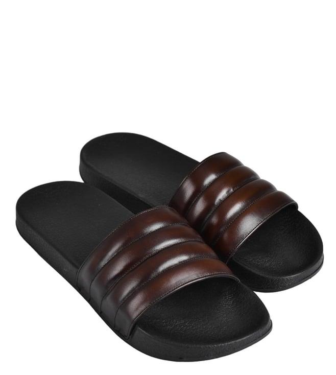 luxoro formello men's orso slide brown sandals