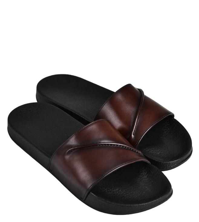 luxoro formello men's reo slide brown sandals