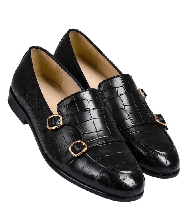 luxoro formello men's valeria black loafers (animal effect)