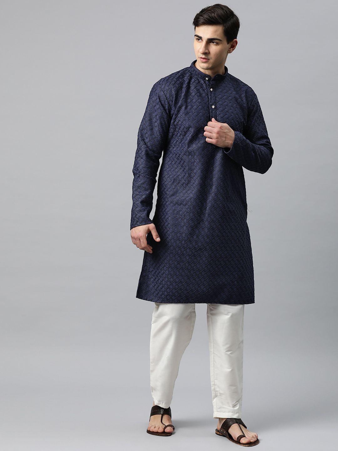 luxrio men woven design cotton kurta