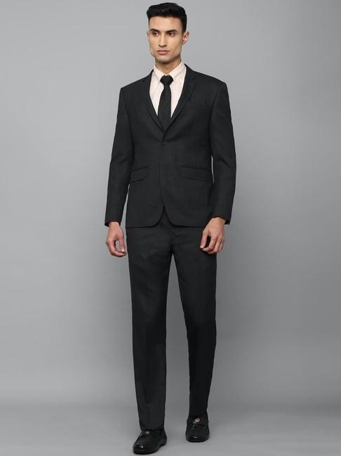 luxure by louis philippe black slim fit texture two piece suits