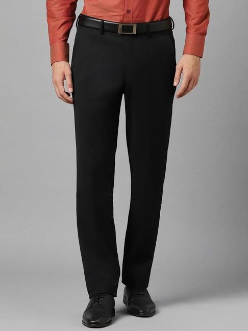 luxure by louis philippe black slim fit trousers