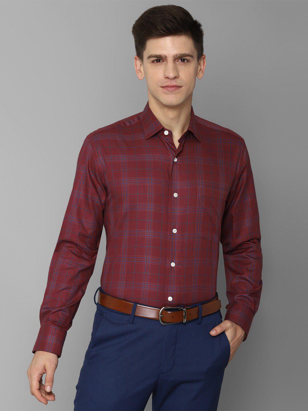 luxure by louis philippe checked formal cotton shirt