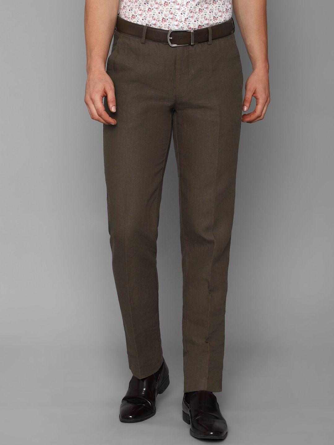 luxure by louis philippe men brown slim fit trousers