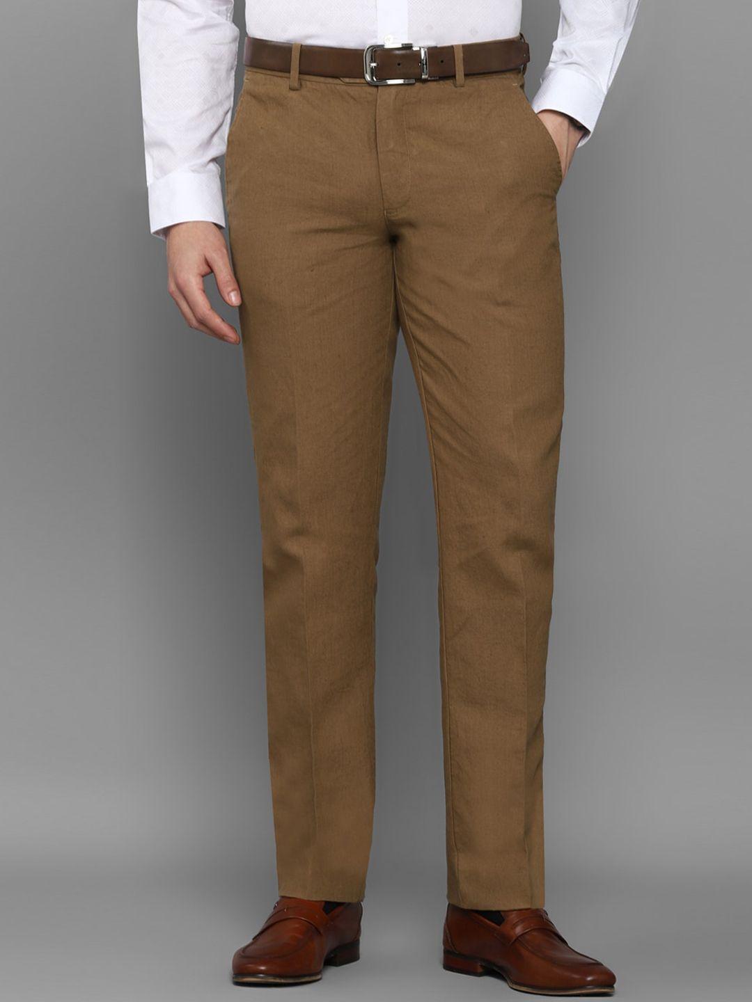 luxure by louis philippe men brown slim fit trousers