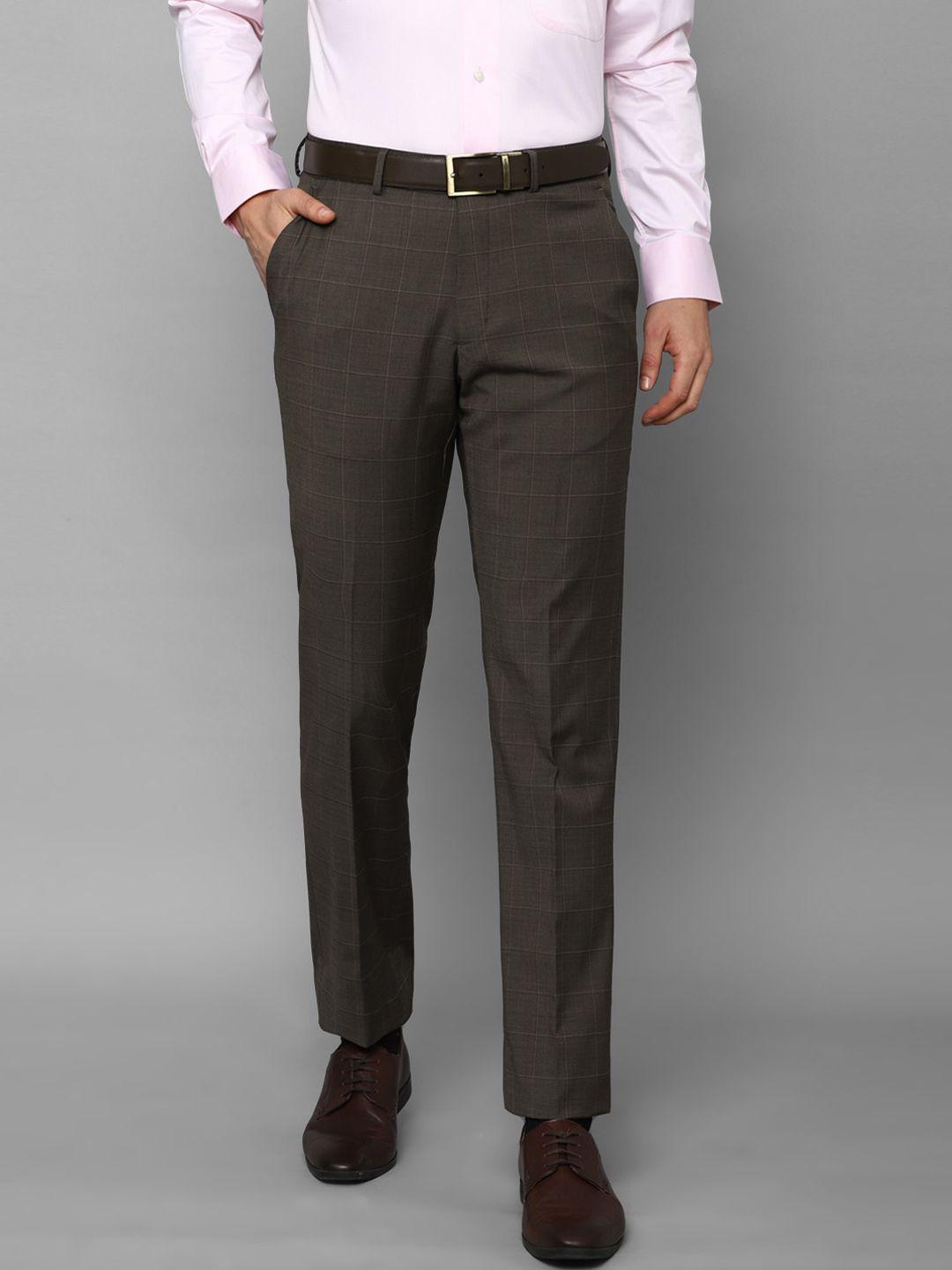 luxure by louis philippe men checked slim fit formal trousers