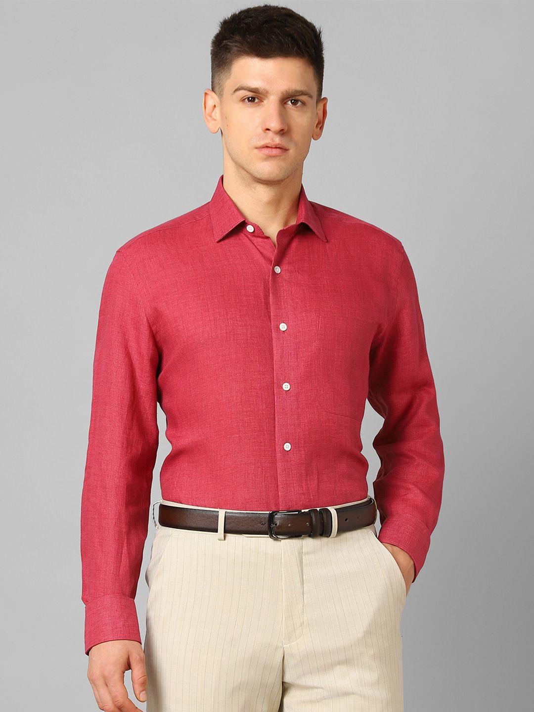 luxure by louis philippe men red opaque casual shirt