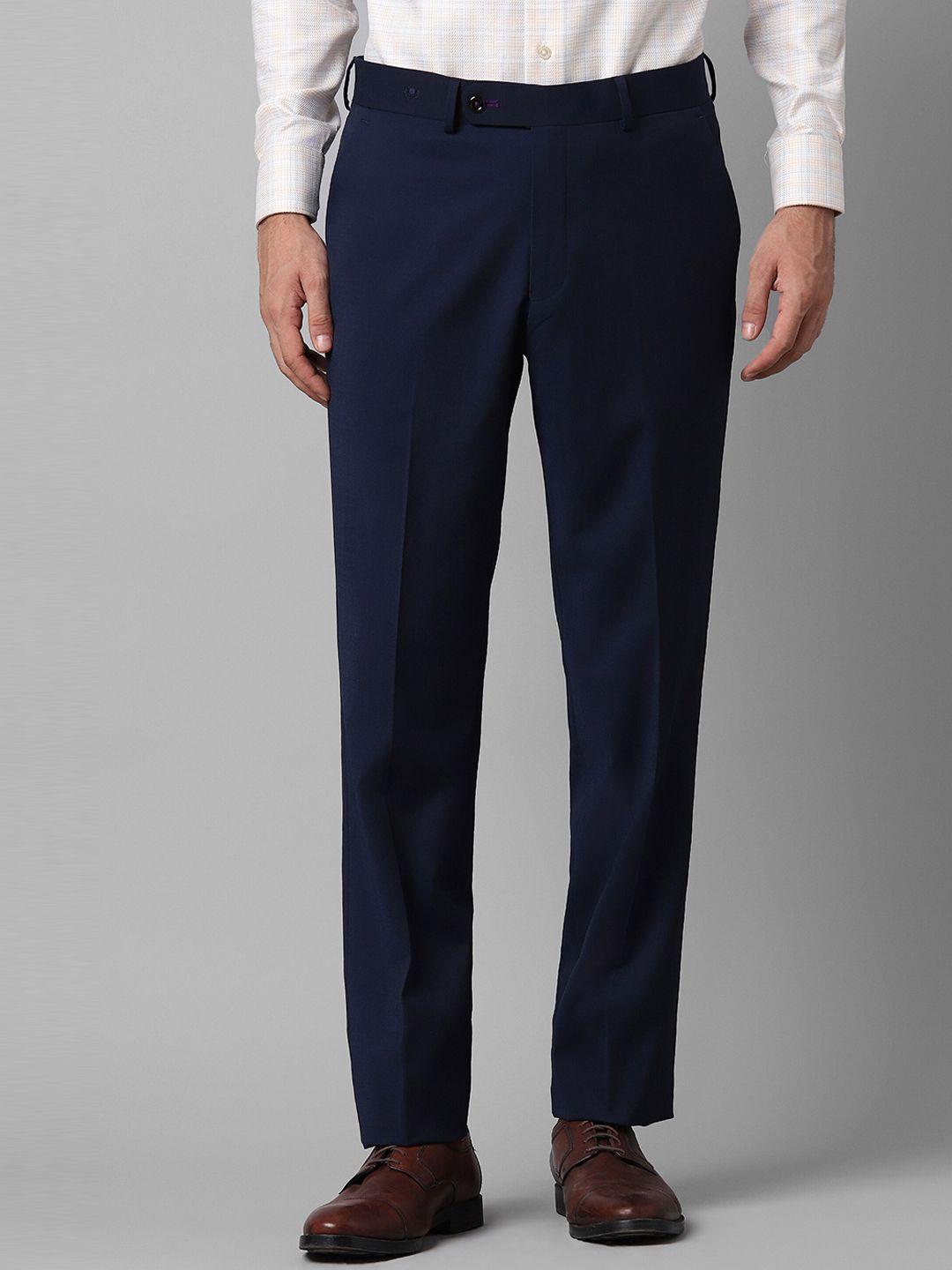 luxure by louis philippe men slim fit mid-rise trousers