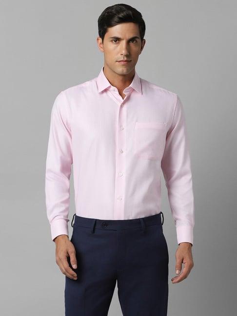 luxure by louis philippe pink regular fit shirt