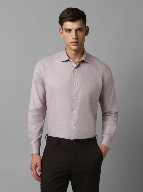 luxure by louis philippe purple cotton regular fit texture shirt