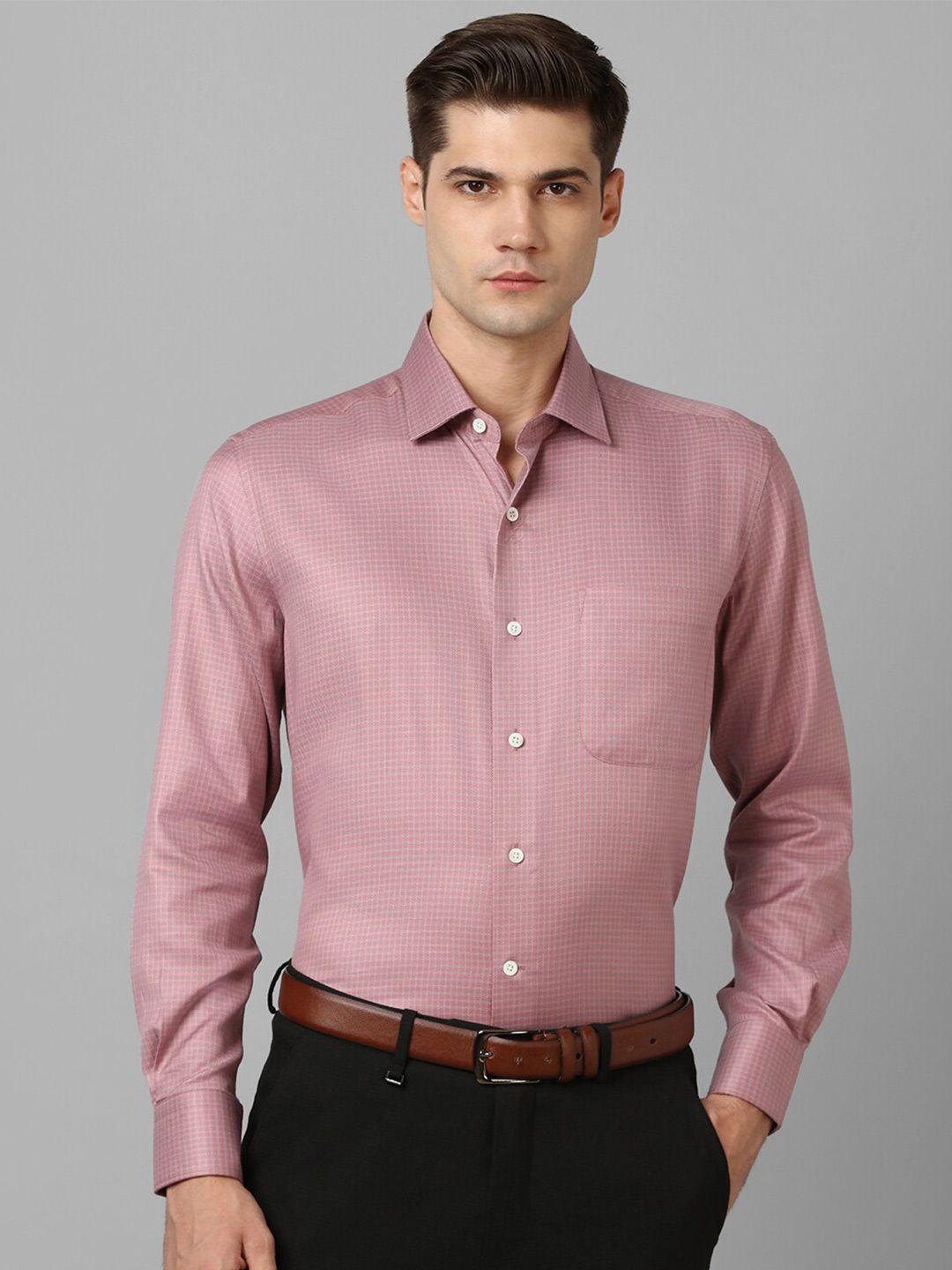 luxure by louis philippe slim fit checked pure cotton formal shirt