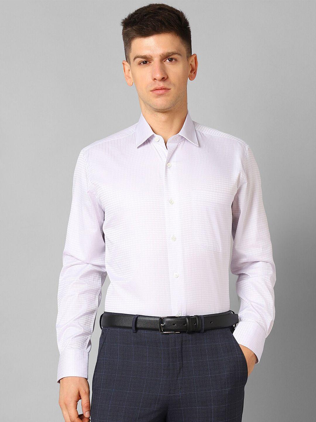 luxure by louis philippe textured self design pure cotton formal shirt