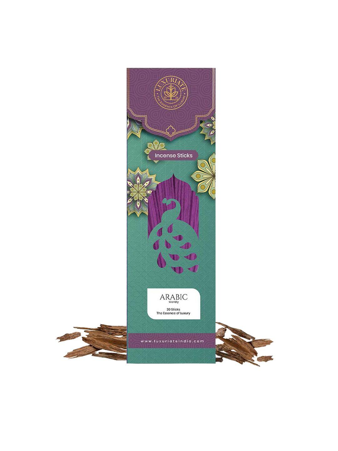 luxuriate set of 20 purple arabic ayurvedic & organic non-toxic incense sticks