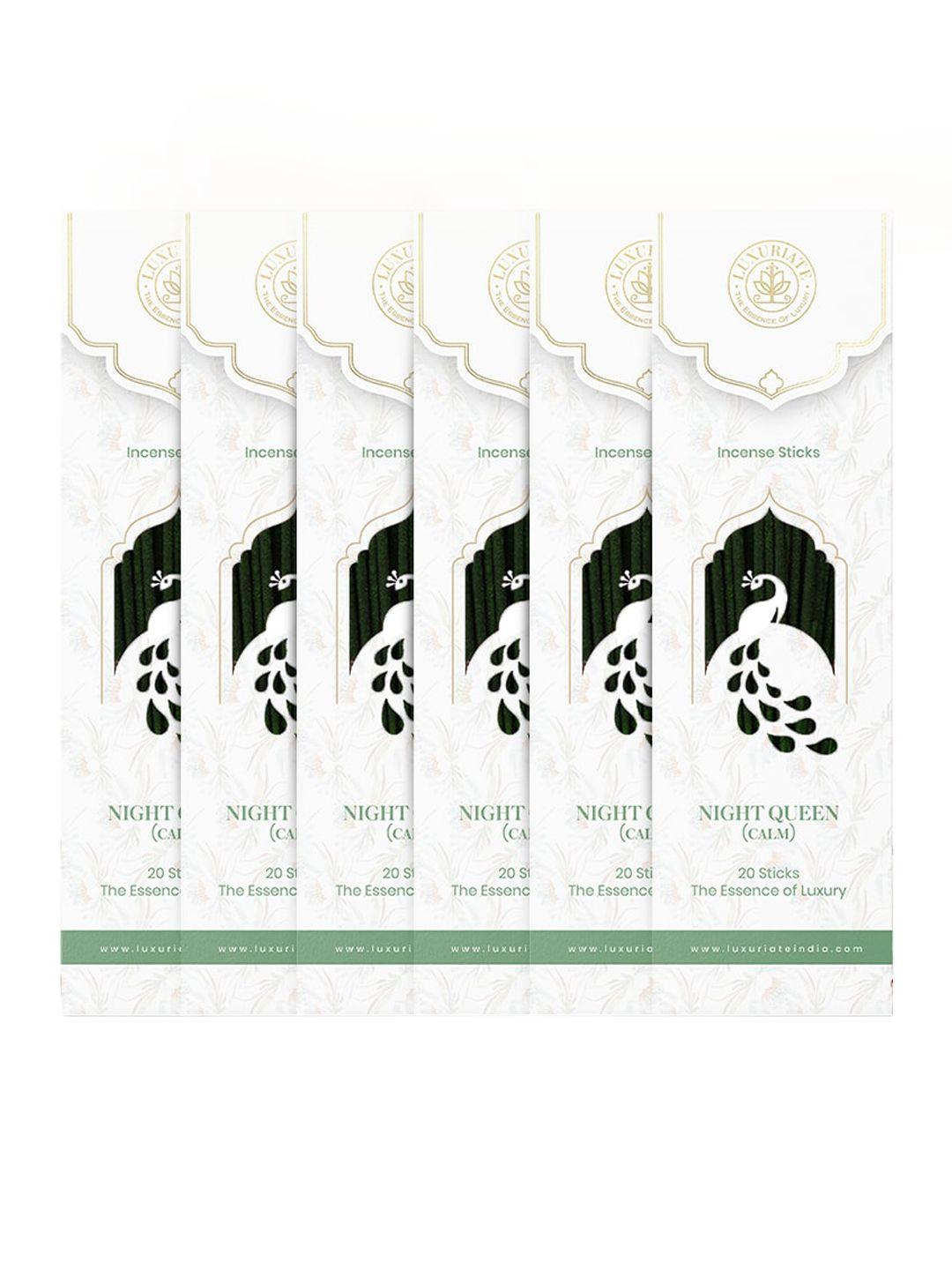 luxuriate set of 6 black & white nightqueen natural & non-toxic incense sticks