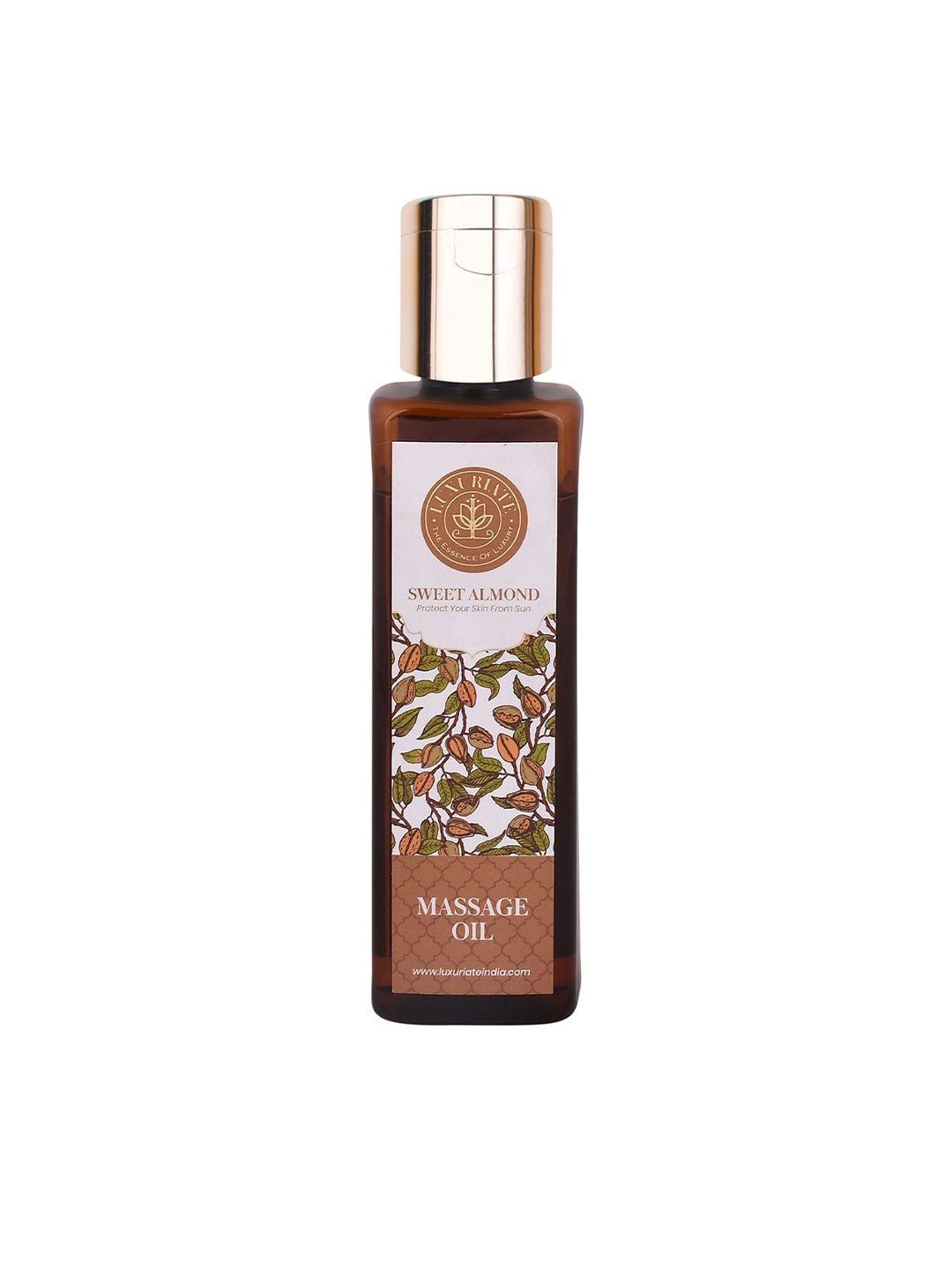 luxuriate sweet almond natural and herbal massage oil for hair and skin 100 ml