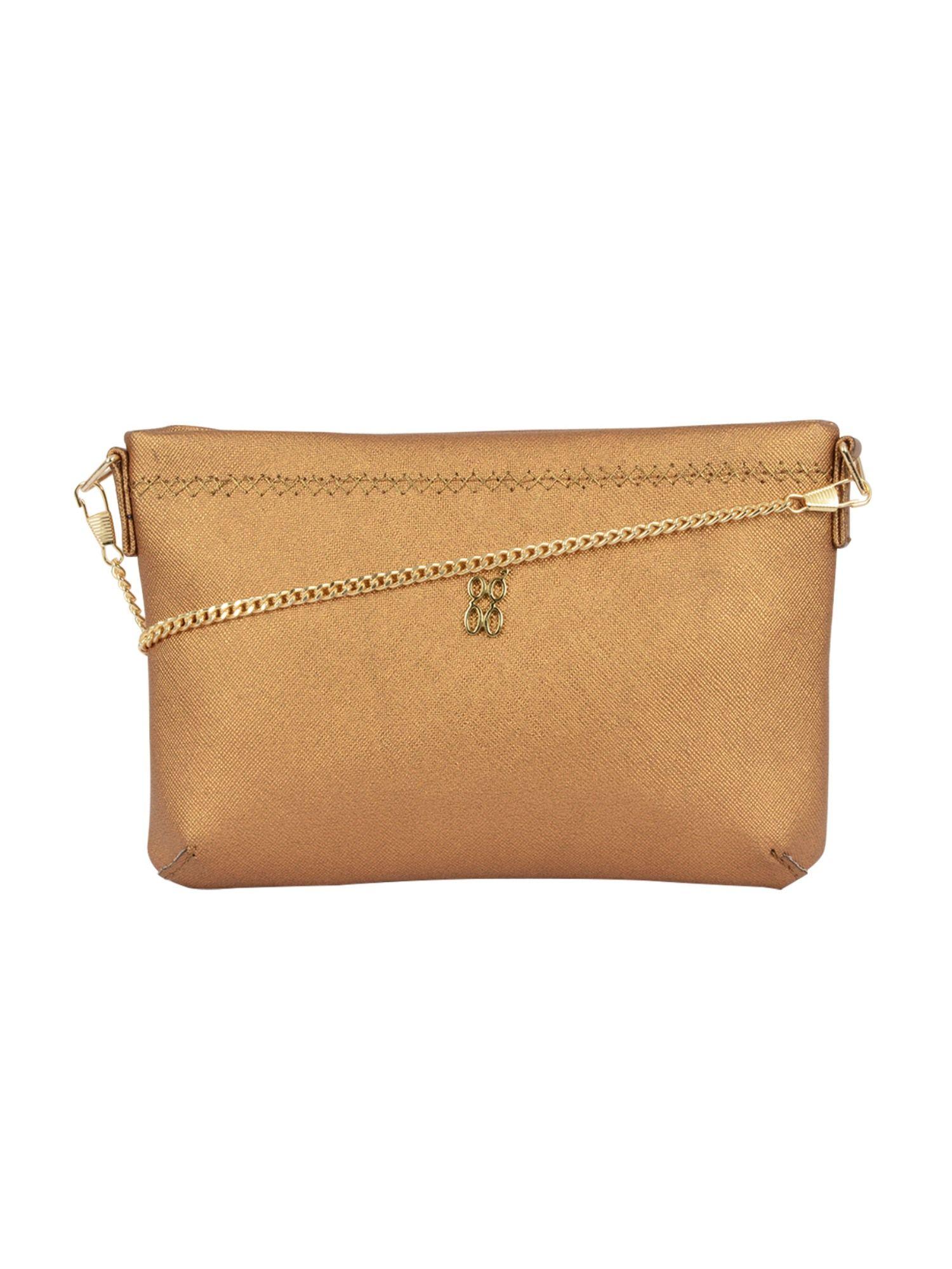 lxe browney 3t5 brown clutch with detachable sling strap