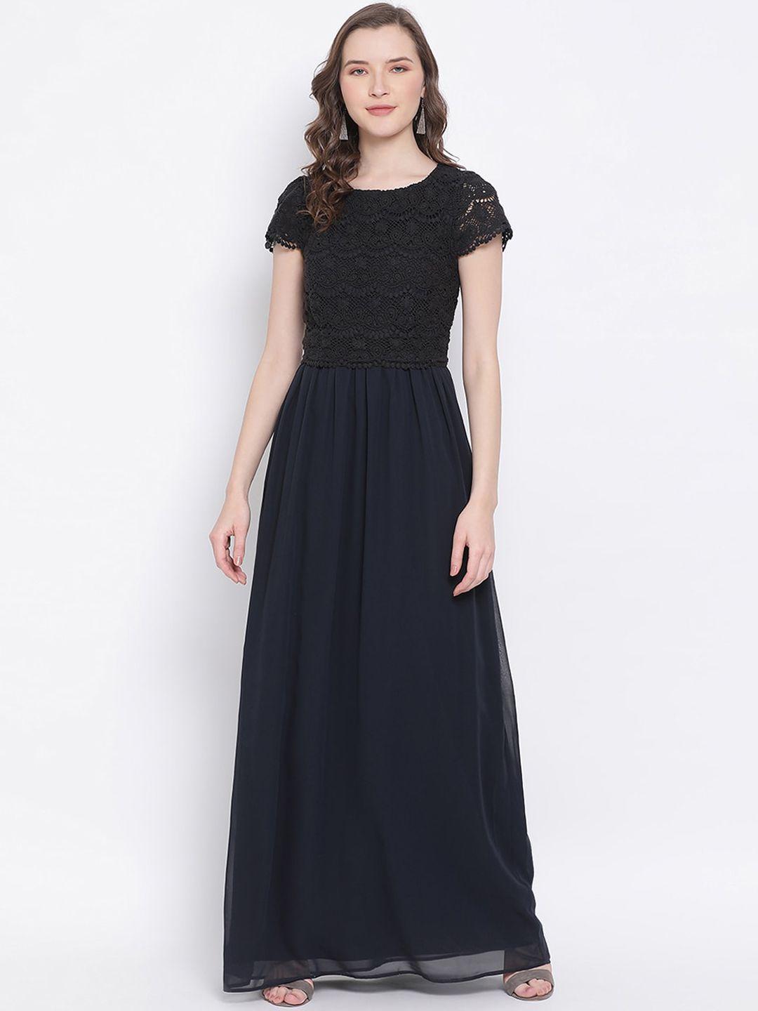 ly2 navy blue lace maxi dress