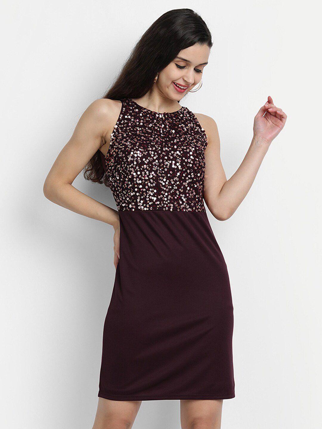 ly2 purple sequined bodycon dress