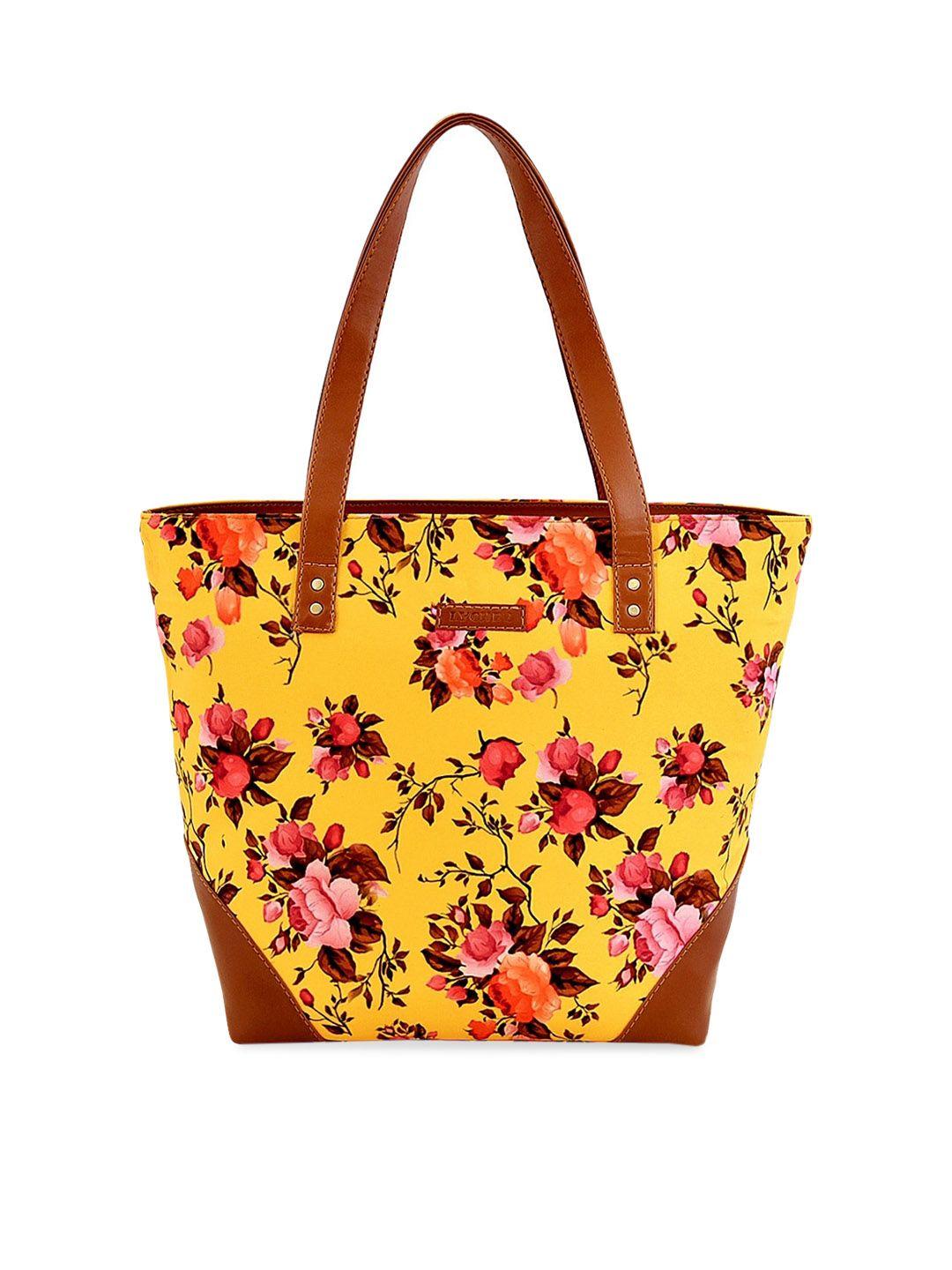 lychee bags yellow & red printed tote bag