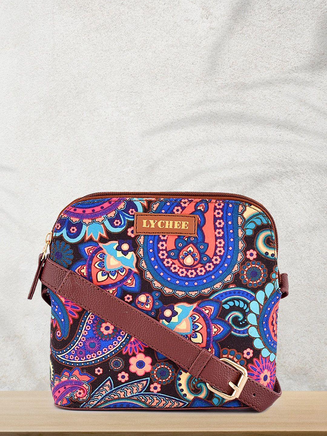 lychee bags ethnic motifs printed structured sling bag